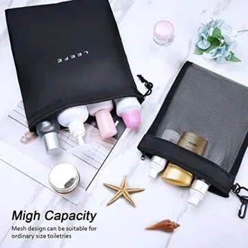 LEEFE Shower Bag Tote - Portable Mesh Caddy Organizer