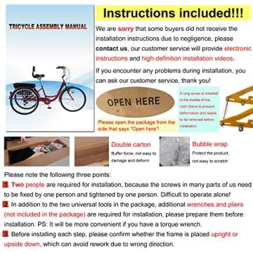 PRIJESSE 26 inch Adult Tricycle, 7 Speed 3 Wheel Bike for Women Men, Cruise Trike Bike with Shopping...