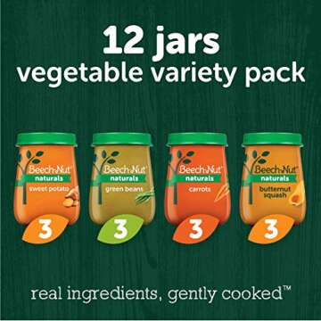 Beech-Nut Baby Food Jars, Veggie Variety Pack, 4oz, 12ct