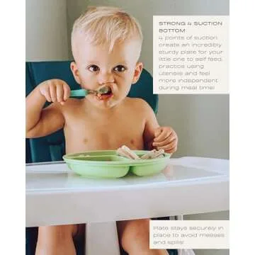 Hippypotamus Toddler Plates with Suction - 100% Food-Grade Silicone Baby Plates - Microwave & Dishwasher Safe - BPA Free - Set of 3 (Pink/Mint/Lavender)