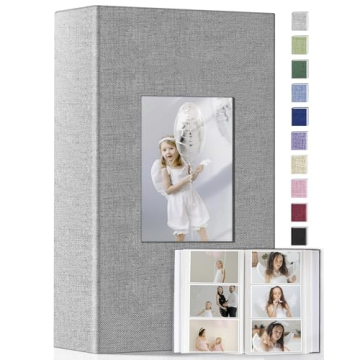Popotop Photo Album 4x6-300 Photos Linen Cover Photo Books with 300 Horizontal Pockets,Slip-in Pictu...