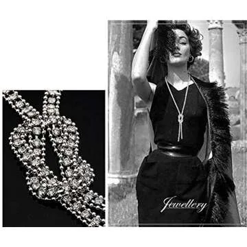 Cathercing Crystal Knot Pendant Long Necklace for Women Sweater Chain Statement Necklace Choker Adjustable Elegant Jewelry Rhinestone Accessories Dressy Collocation Winter Evening Party Wedding