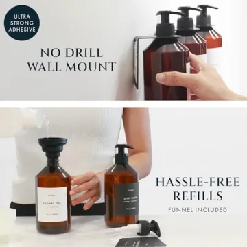 Stylish FINESSY Shampoo and Conditioner Dispenser Set