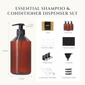 Stylish FINESSY Shampoo and Conditioner Dispenser Set