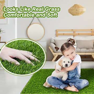 Artificial Grass, Fake Grass for Dog Training Pads, Dog Pee Pads, Reusable Dog Grass Mat with Draina...