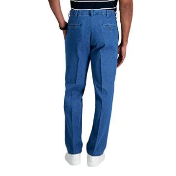 Haggar Men's Casual Classic Fit Denim Trouser Pant – Comfort for Every Occasion