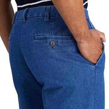 Haggar Men's Classic Fit Denim Trouser Pant – Comfort & Style