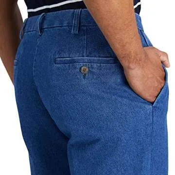 Haggar Men's Classic Fit Denim Trouser Pant – Comfort & Style