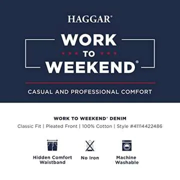 Haggar Men's Classic Fit Denim Trouser Pant – Comfort & Style