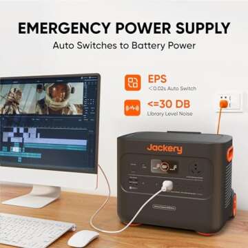 Jackery Portable Power Station Explorer 2000 Plus, Solar Generator with 2042Wh LiFePO4 Battery 3000W Output, Expandable to 24kWh 6000W, for Outdoor RV Camping & Emergency (Solar Panel Optional)