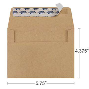 ValBox A2 Invitation Envelopes 100 Qty 4.375x5.75" Brown Kraft Envelopes Self Seal for Invitations, ...
