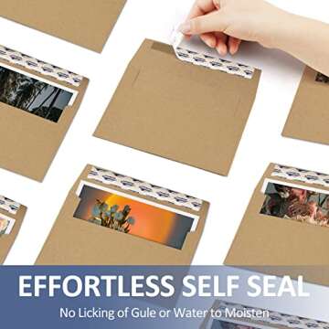 ValBox A2 Invitation Envelopes 100 Qty 4.375x5.75" Brown Kraft Envelopes Self Seal for Invitations, Photos, Wedding, Announcements, Thank you Notes, RSVP, Greeting Cards | 4-3/8 x 5-3/4 Inches(A2)