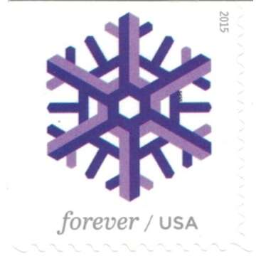 Geometric Snowflakes Book of 20 Forever Stamps Scott 5034c
