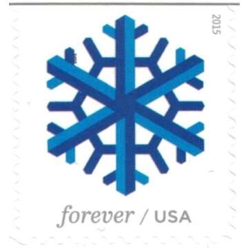 Geometric Snowflakes Book of 20 Forever Stamps Scott 5034c