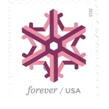 Geometric Snowflakes Book of 20 Forever Stamps Scott 5034c