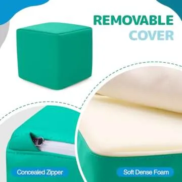 Foam Building Blocks for Kids: 12-Pieces PU Leather Colorful Foam Blocks - Building Toys for Toddler - Giant Stacking Blocks Toys - Soft Indoor Playset for Birthday Gift Preschool Learning (Modern)