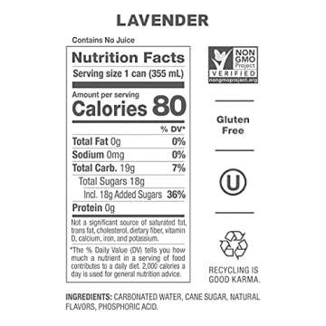 DRY Sparkling Non-Alcoholic Lavender Botanical Bubbly I 4 Clean Ingredients I Delicious Way to Be Sober & Social I Zero Proof Mocktail Mixer I Craft Non-Alcoholic Multi-Use Beverage, Pack of 12