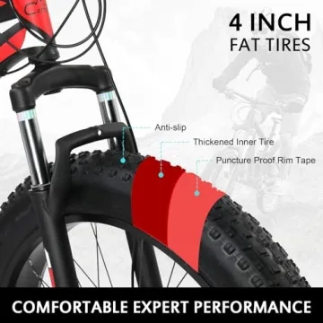 Ktaxon Mountain Bike with 21-Speed System and Fat Tires