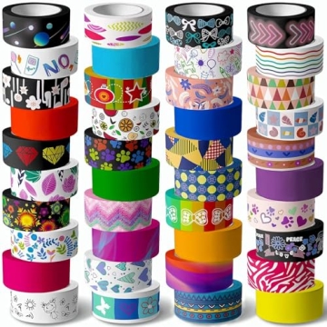 40 Rolls Colorful Washi Tape Set for DIY Crafts & Scrapbooking
