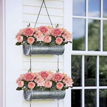 FRAKYEN 2PCS Artificial Plants & Flowers Artificial Bridal Flowers Latex Flowers Bouquet Wedding Artificial Silk Decoration for Cemetery Decoration Home Kitchen Bedroom Wedding Party Decor