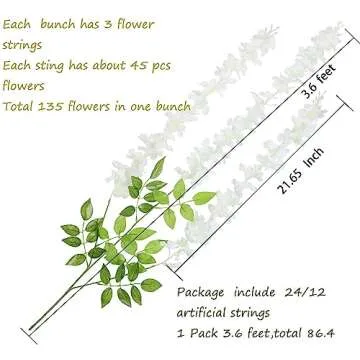 U'Artlines 36 Pack Artificial Wisteria Vines for Home Decor