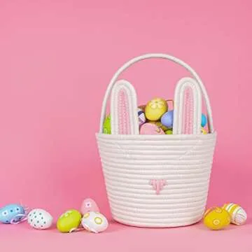 CubesLand Easter Bunny Basket for Kids – Adorable Classic Gift for Egg Hunts
