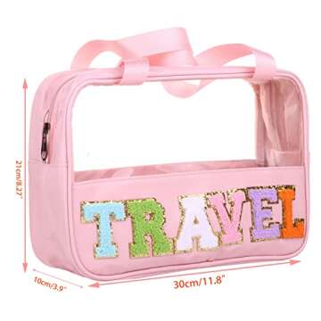 CRUOXIBB Stylish Clear Travel Makeup Bag for Women