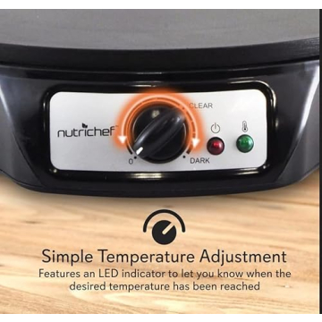 Nutrichef 12 Inch Electric Crepe Maker Nonstick Griddle