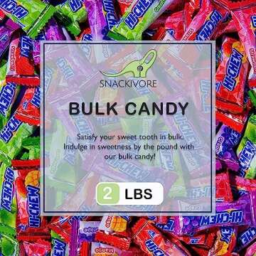 Hi Chews Candy Bulk 2LB Bag of Assorted Hi Chew Asian Candy Fruit Chews- Strawberry, Mango, Green Apple, Grape Hichew by Snackivore.