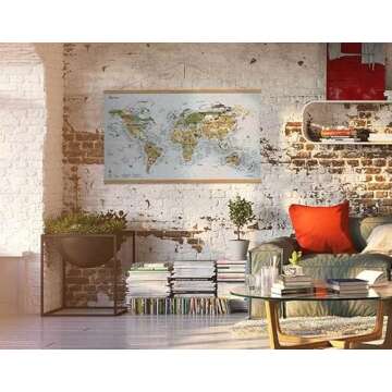 Surf Maps World Map for Surf Enthusiasts and Decor