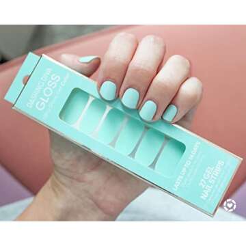 Dashing Diva Nail Strips - Iced Mint | UV Free, Chip Resistant, Long Lasting Gel Nail Stickers | Con...