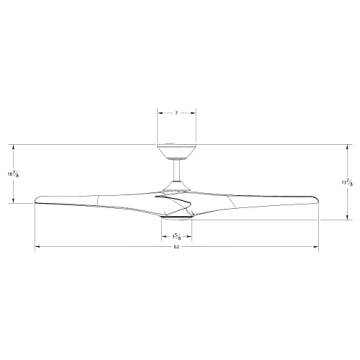 Zephyr Smart 3-Blade Ceiling Fan 62in with LED Light