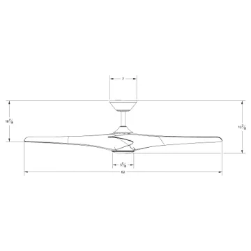 Zephyr Smart 3-Blade Ceiling Fan 62in with LED Light