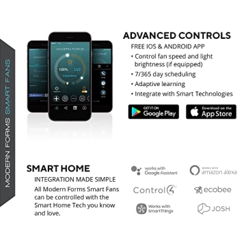 Zephyr Smart 3-Blade Ceiling Fan 62in with LED Light