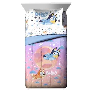 Jay Franco Bluey & Bingo Full Comforter Set - 7 Piece Bedding Set for Kids