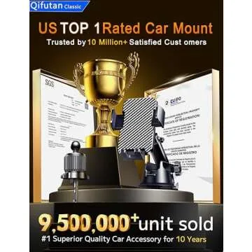 Qifutan Dash Mounted Holders for Your Car - Universal Phone Mount with Strong Suction