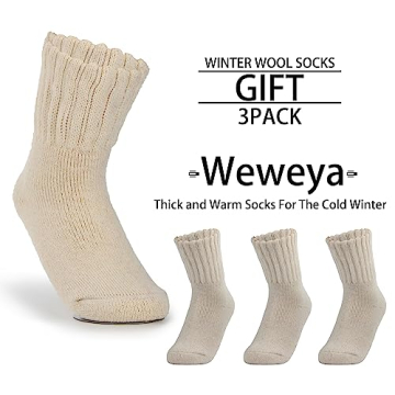 Weweya Boot Socks for Warm Winter Comfort, 3 Pairs