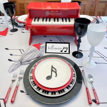 48 Pcs Music Note Place Cards Black White Musical Notes Seating Name Tags Music Placecard Holders Seating Place Cards Elegant Name Tents for Wedding Concert Birthday Party Dinner Supplies