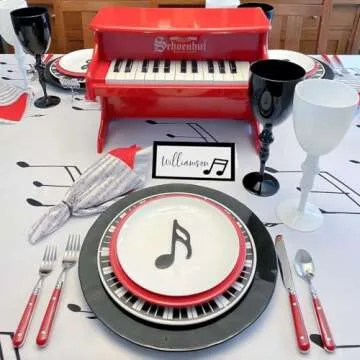 48 Pcs Music Note Place Cards Black White Musical Notes Seating Name Tags Music Placecard Holders Seating Place Cards Elegant Name Tents for Wedding Concert Birthday Party Dinner Supplies