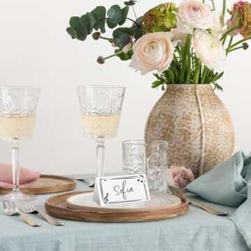 48 Pcs Music Note Place Cards Black White Musical Notes Seating Name Tags Music Placecard Holders Seating Place Cards Elegant Name Tents for Wedding Concert Birthday Party Dinner Supplies