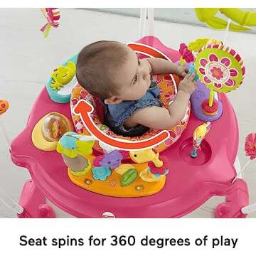 Fisher-Price Baby Bouncer Rainforest Jumperoo Musical Activity Center with Lights Sounds & Developmental Toys