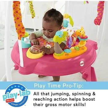 Fisher-Price Baby Bouncer Rainforest Jumperoo Musical Activity Center with Lights Sounds & Developmental Toys