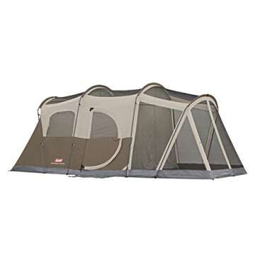 Coleman WeatherMaster Camping Tent with Screened Porch, Weatherproof 6-Person Family Tent with Inclu...