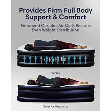 OlarHike Inflatable Queen Air Mattress with Built-in Pump