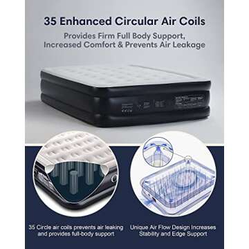 OlarHike Inflatable Queen Air Mattress with Built-in Pump