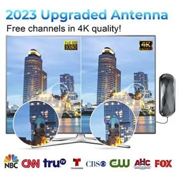 880+ Miles Range for TV Antenna, Newest Digital TV Antenna for Indoor Outdoor, TV Antenna for Smart TV/Older TV Support 8K 4K 1080P, Amplified Antenna with 32FT Coax Cable & Signal Booster