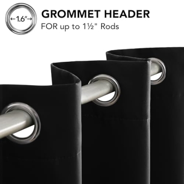 Deconovo Blackout Curtains Solid, Energy Efficient Grommet Curtains