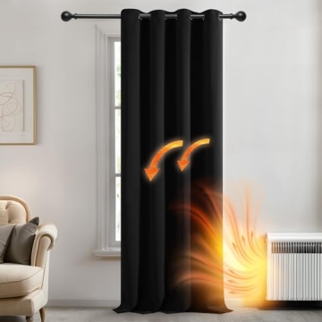 Deconovo Blackout Curtains Solid, Energy Efficient Grommet Curtains