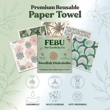 Eco-Friendly FEBU Swedish Dishcloths for Kitchen Cleaning