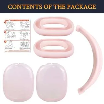 SOULWIT Protective Kit for AirPods Max, Headband Cover + TPU Case Protector + Silicone Ear Pads Cover, Sweatproof Accessory, Easily Washable, Anti-Scratch (Pink)
